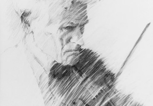 'Irischer Geiger', Graphit, 48 x 58
